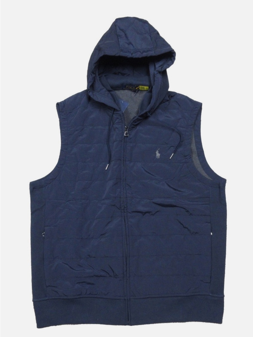 Polo Ralph Lauren Men's Aviator Navy Quilted Panel Hooded Vest - Picture 2 of 16